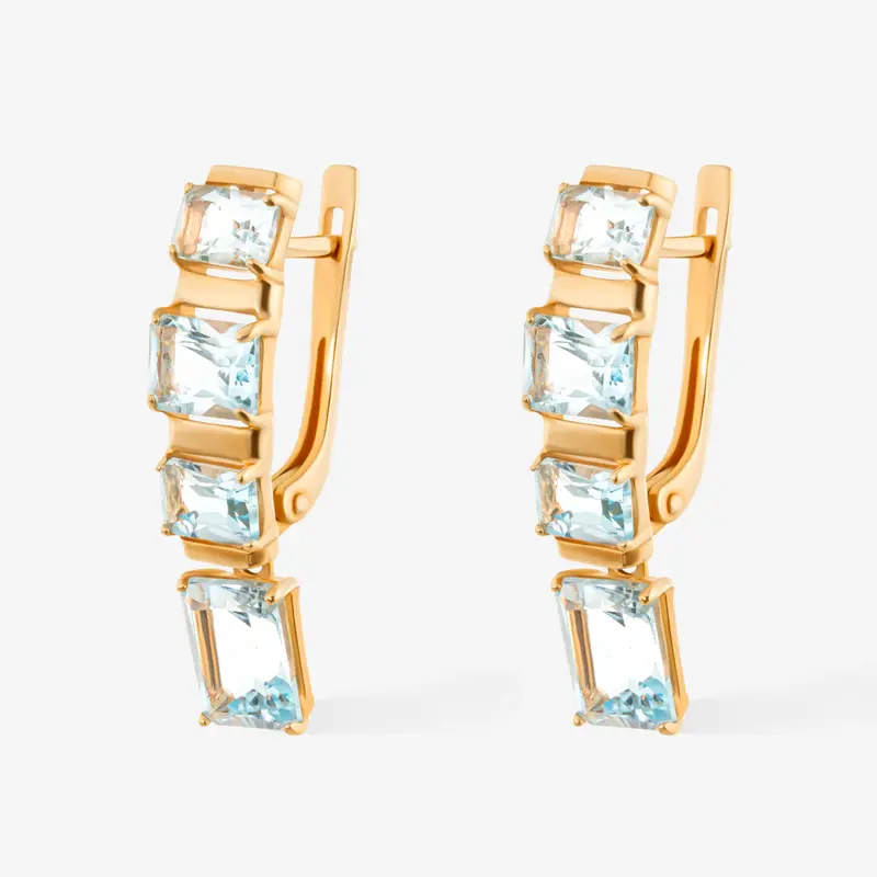 Серьги золотые с топазами