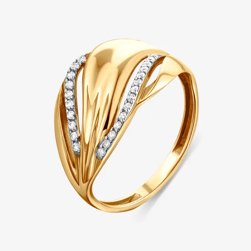 Кольцо золотое с фианитом