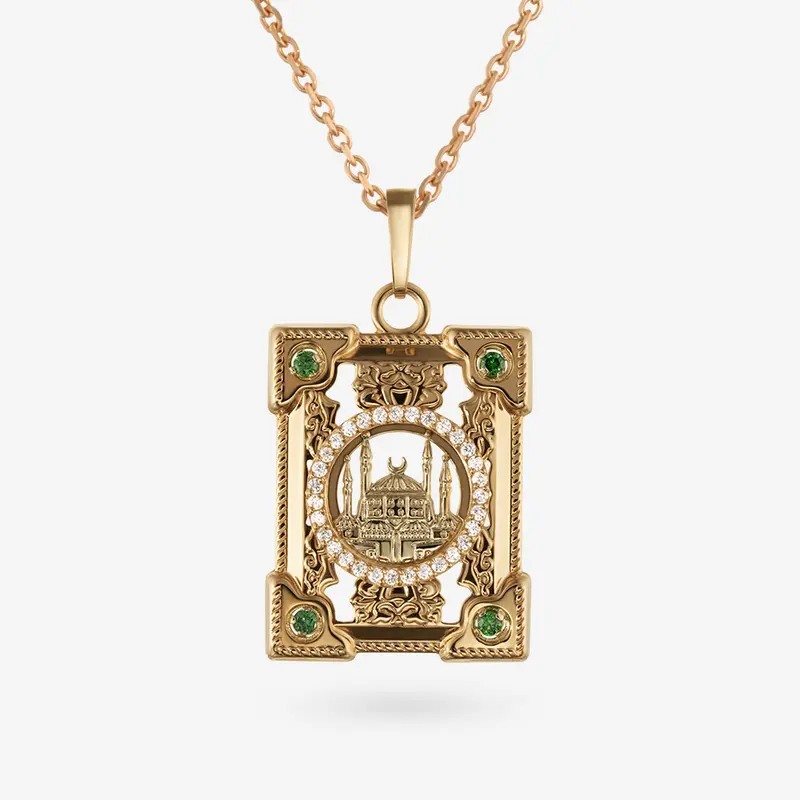 Подвеска золотая с фианитами