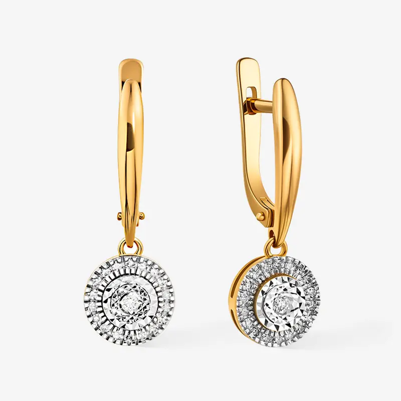 Серьги золотые с бриллиантами