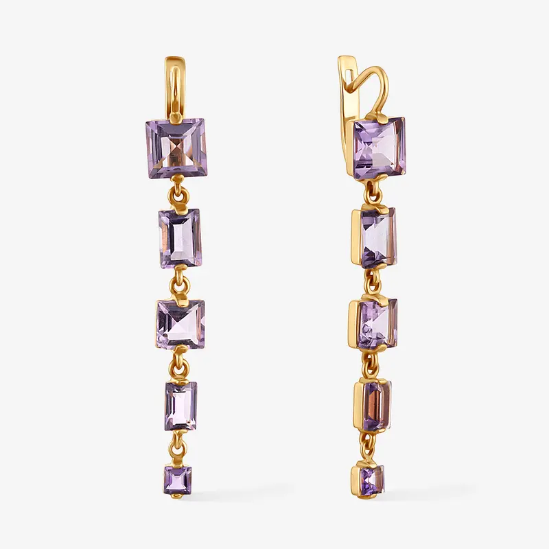Серьги золотые с аметистом 715534