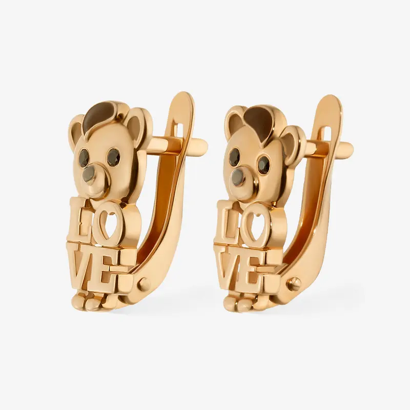 Серьги золотые с фианитами 672980