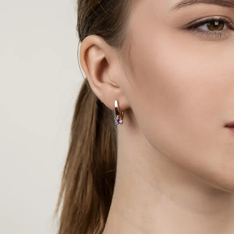 Серьги золотые с аметистами 701072