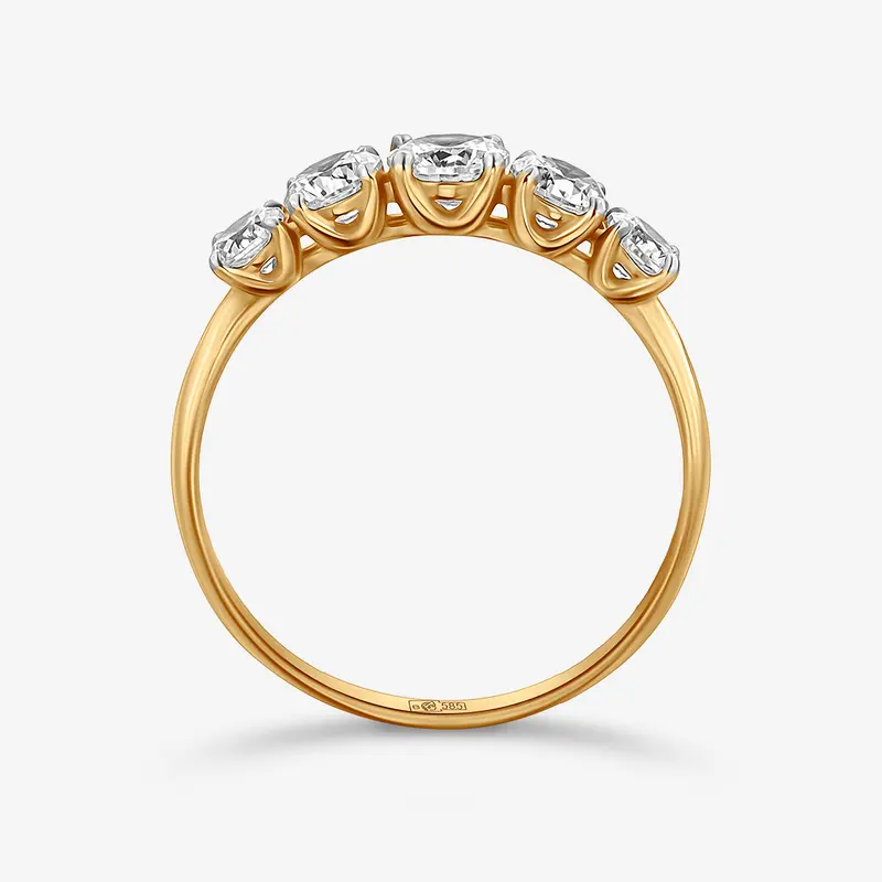 Кольцо золотое с фианитами