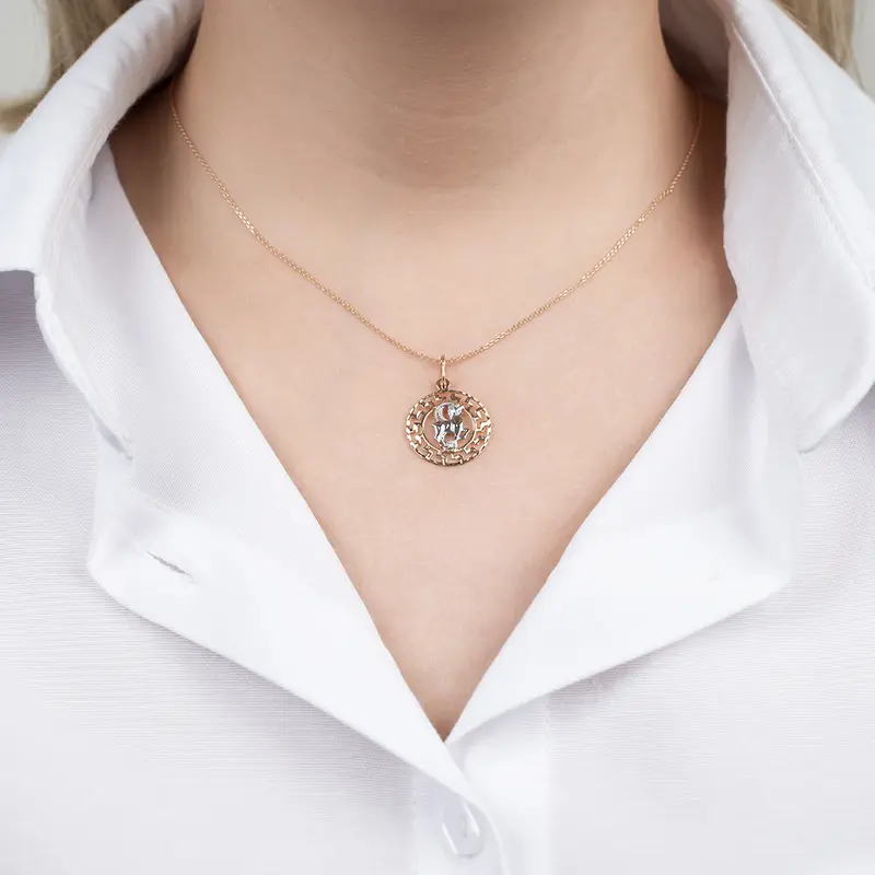 Подвеска золотая с фианитом