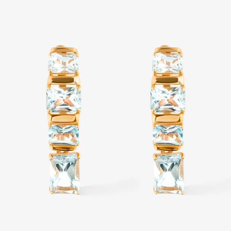 Серьги золотые с топазами