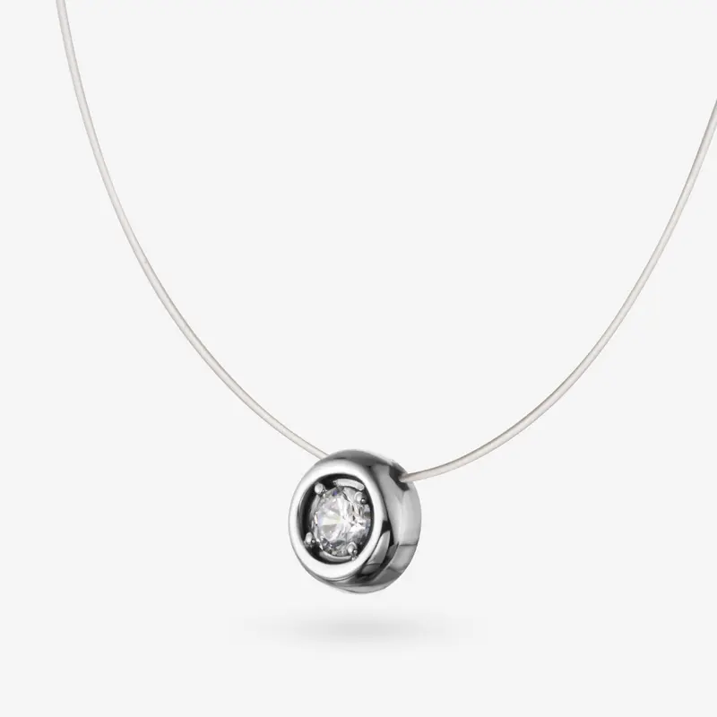 Колье золотое с фианитом