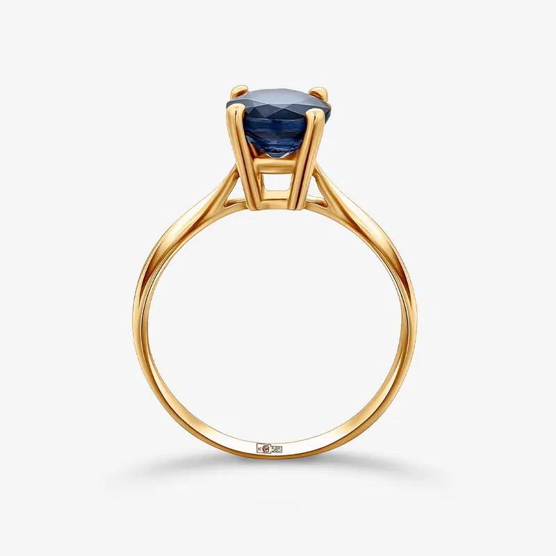 Кольцо золотое с сапфиром