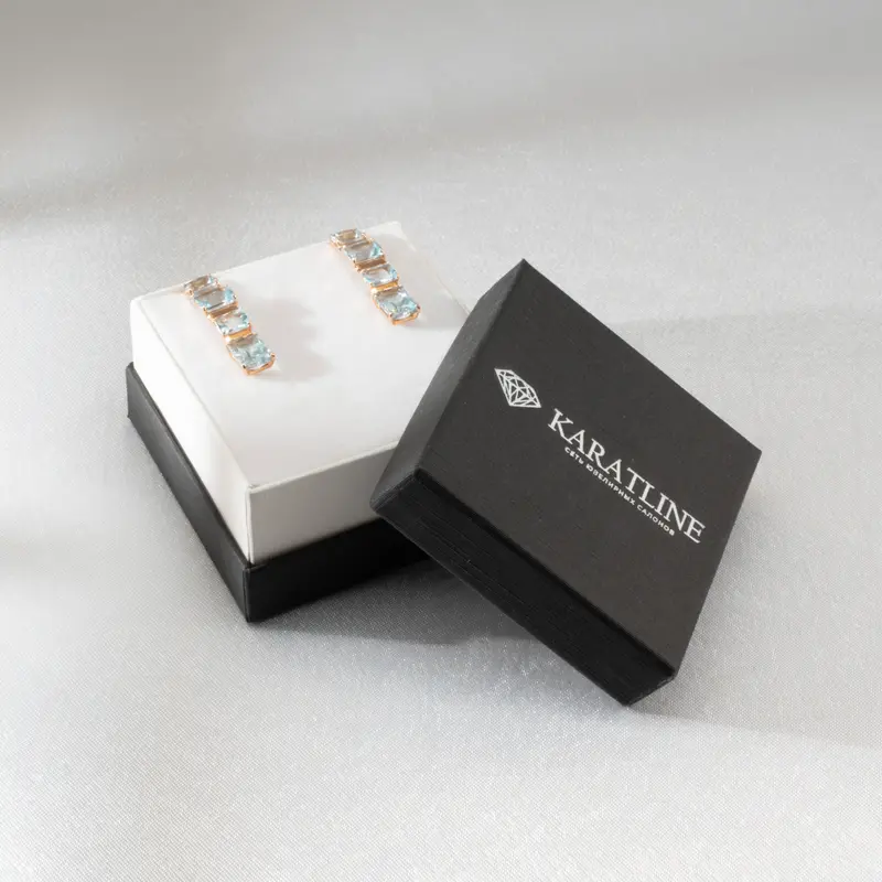 Серьги золотые с топазами