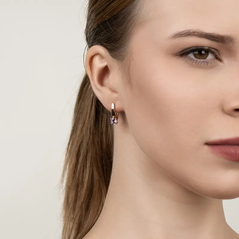 Серьги золотые с аметистами 701072