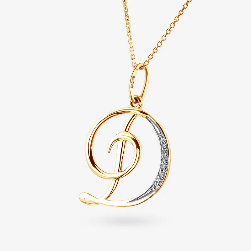 Подвеска золотая с фианитом