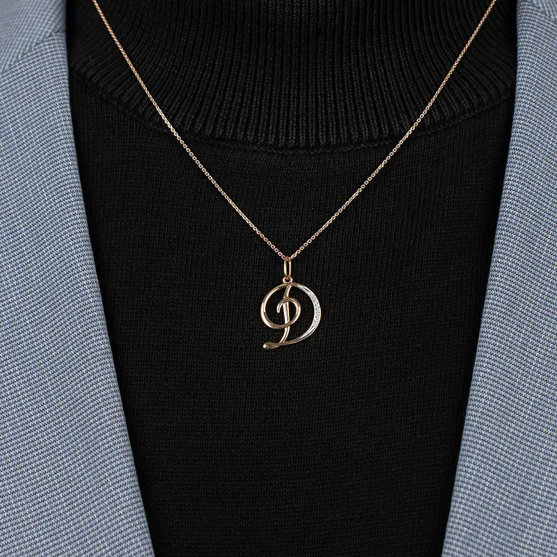 Подвеска золотая с фианитом