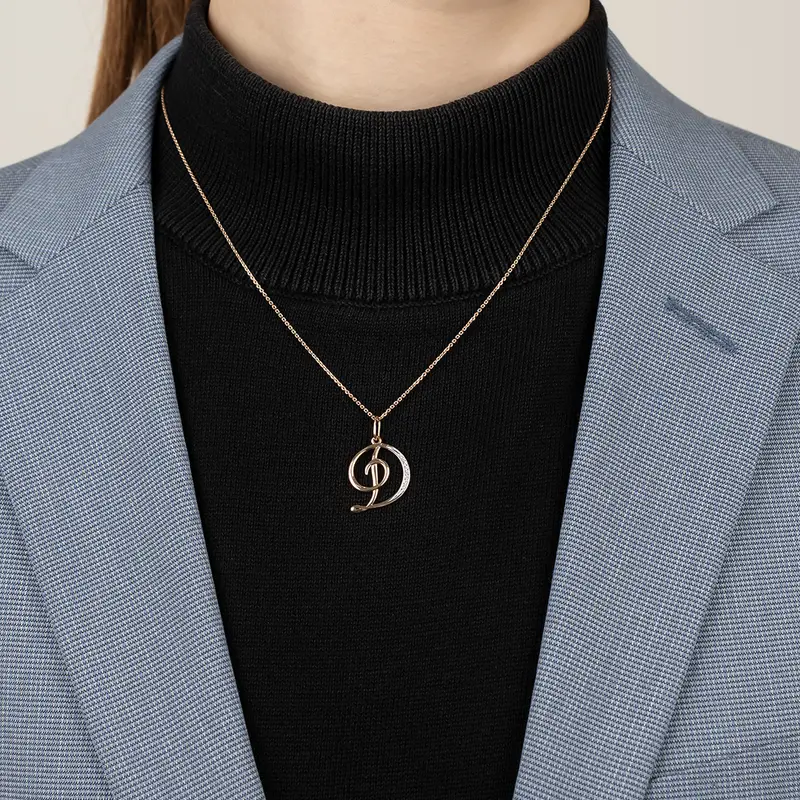 Подвеска золотая с фианитом